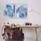 Stupell Industries Blue Abstract with Yellow 2pc Framed Giclee Wall Art Set Design by Melissa Wang